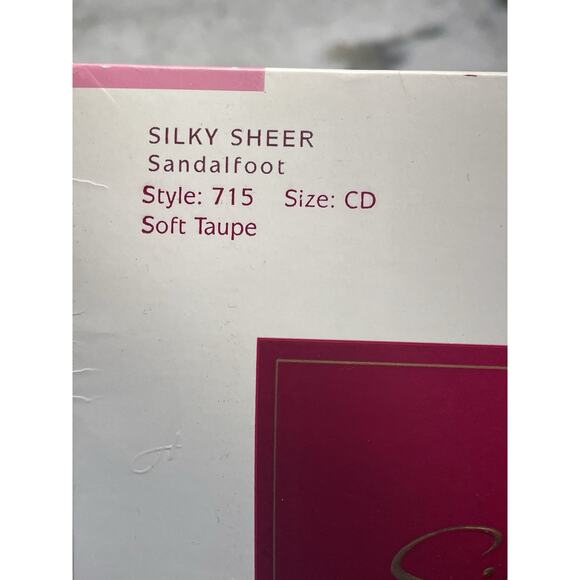 Hanes Silk Reflections Vintage Pantyhose NWT 1996 Soft Taupe Size CD Style 715 - Picture 3 of 7